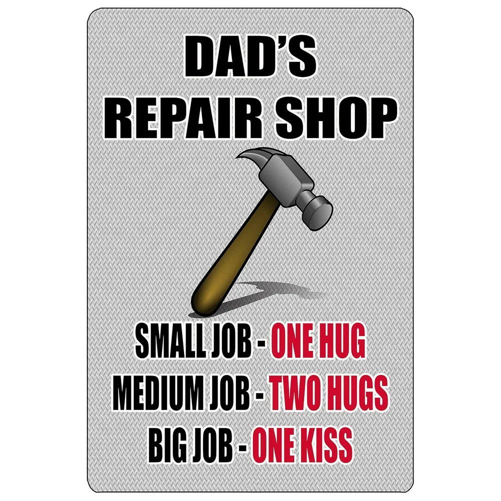Vintage Dad's Garage Repair Shop Metal Tin Signs Posters Plate Wall Decor for Home Bars Garage Cafe Clubs Retro Posters Plaque - Grand Goldman