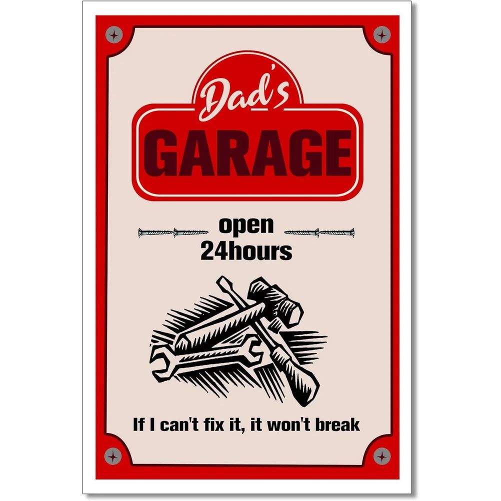 Vintage Dad's Garage Repair Shop Metal Tin Signs Posters Plate Wall Decor for Home Bars Garage Cafe Clubs Retro Posters Plaque - Grand Goldman