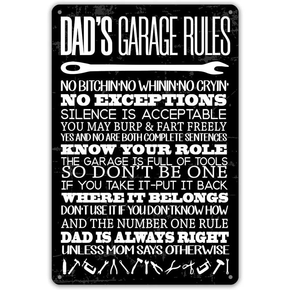 Vintage Dad's Garage Repair Shop Metal Tin Signs Posters Plate Wall Decor for Home Bars Garage Cafe Clubs Retro Posters Plaque - Grand Goldman