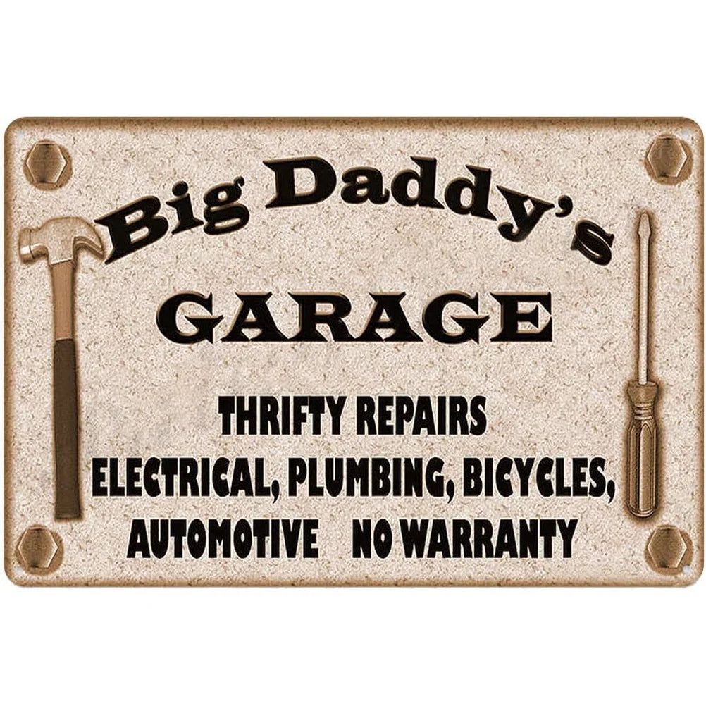 Vintage Dad's Garage Repair Shop Metal Tin Signs Posters Plate Wall Decor for Home Bars Garage Cafe Clubs Retro Posters Plaque - Grand Goldman