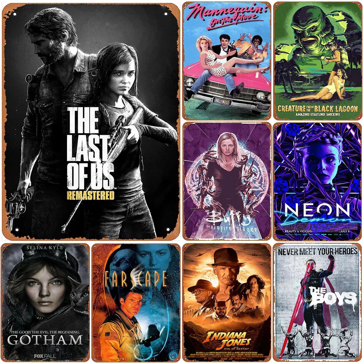 Vintage Game Movie Metal Tin Signs Plaque Plate Retro Wall Art Posters for Man Cave Bar Pub Clubs Cafe Iron Painting Decoration - Grand Goldman