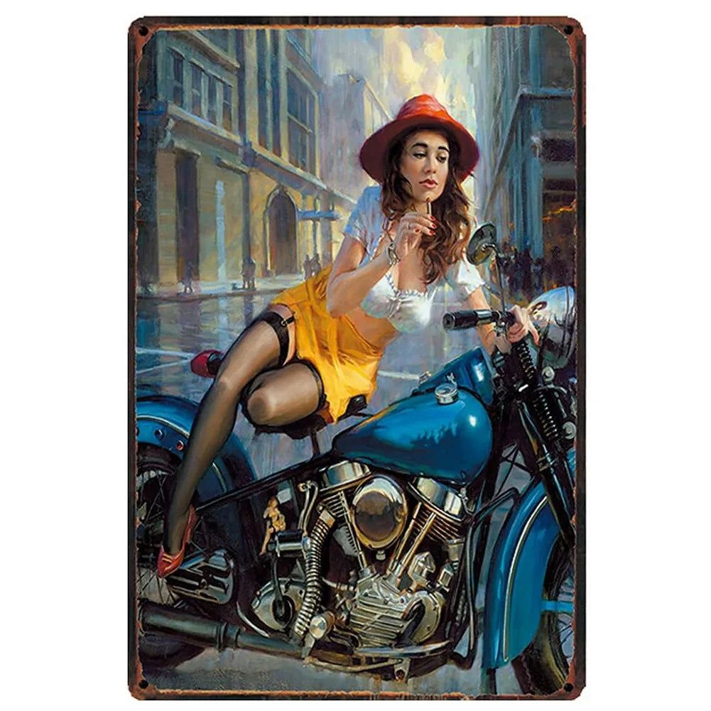 Vintage Gold Star Motorcycle Indian Metal Tin Signs Poster Plate Wall Decor for Home Bars Garage Cafe Clubs Retro Posters Plaque - Grand Goldman