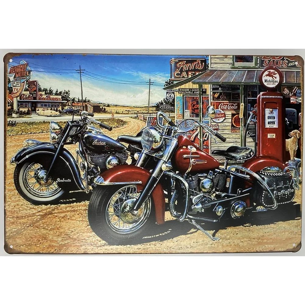 Vintage Gold Star Motorcycle Indian Metal Tin Signs Poster Plate Wall Decor for Home Bars Garage Cafe Clubs Retro Posters Plaque - Grand Goldman