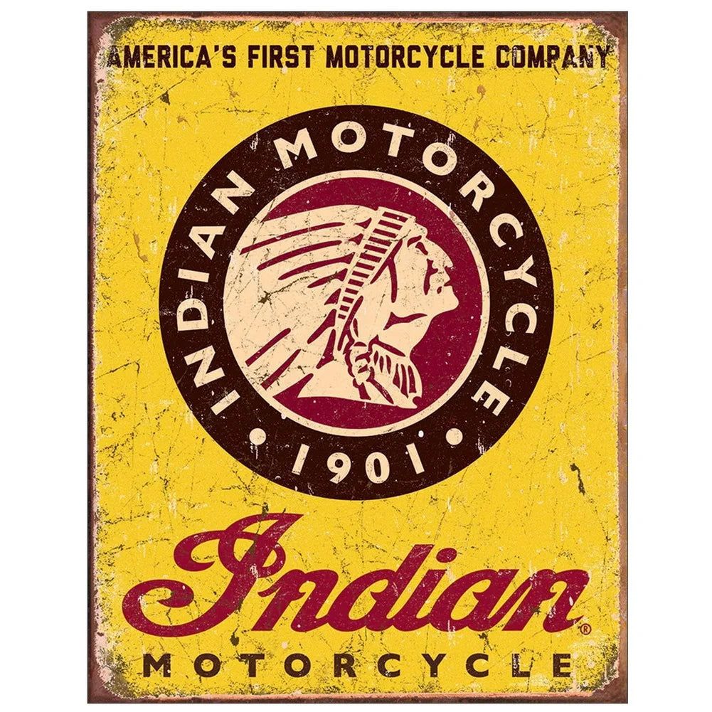 Vintage Gold Star Motorcycle Indian Metal Tin Signs Poster Plate Wall Decor for Home Bars Garage Cafe Clubs Retro Posters Plaque - Grand Goldman