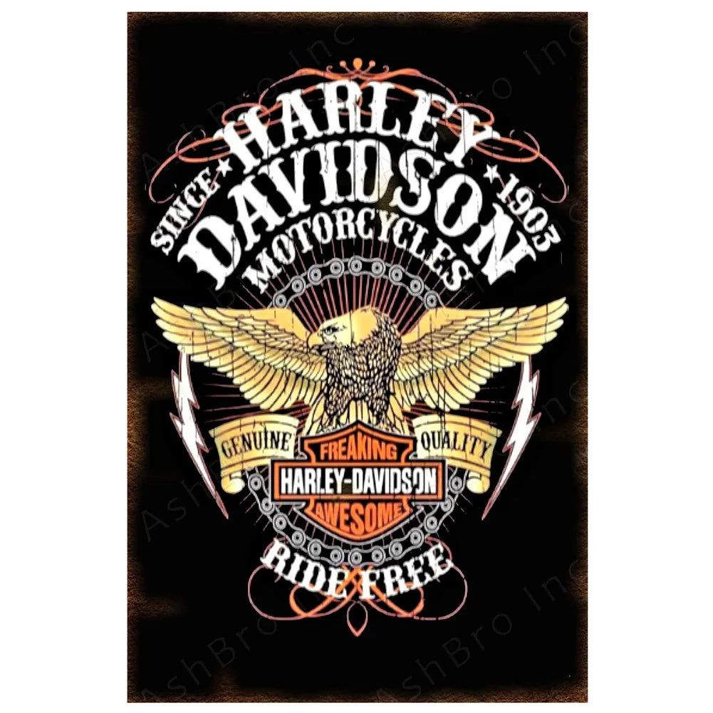 Vintage Gold Star Motorcycle Indian Metal Tin Signs Poster Plate Wall Decor for Home Bars Garage Cafe Clubs Retro Posters Plaque - Grand Goldman