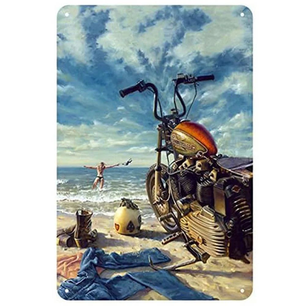 Vintage Gold Star Motorcycle Indian Metal Tin Signs Poster Plate Wall Decor for Home Bars Garage Cafe Clubs Retro Posters Plaque - Grand Goldman