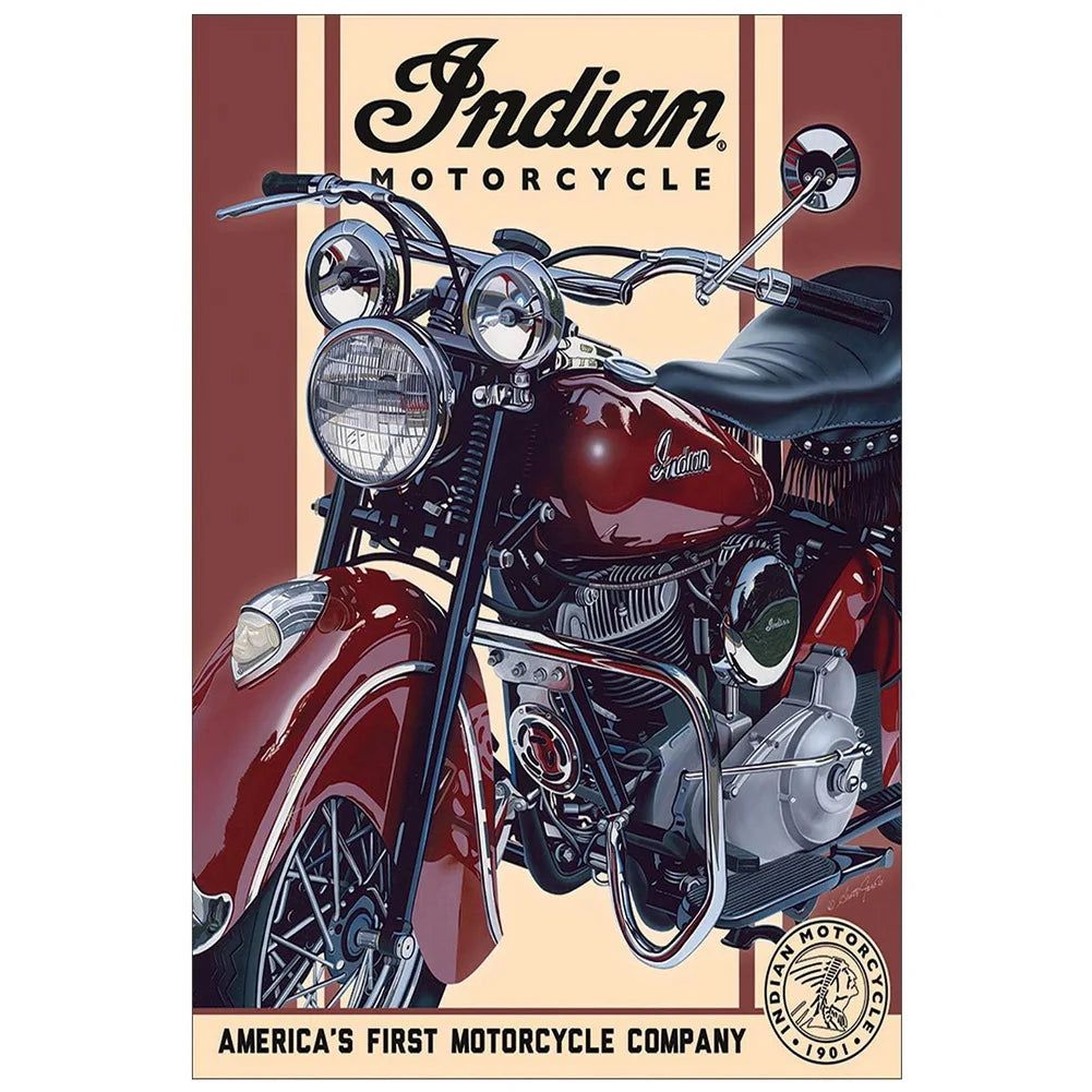 Vintage Gold Star Motorcycle Indian Metal Tin Signs Poster Plate Wall Decor for Home Bars Garage Cafe Clubs Retro Posters Plaque - Grand Goldman