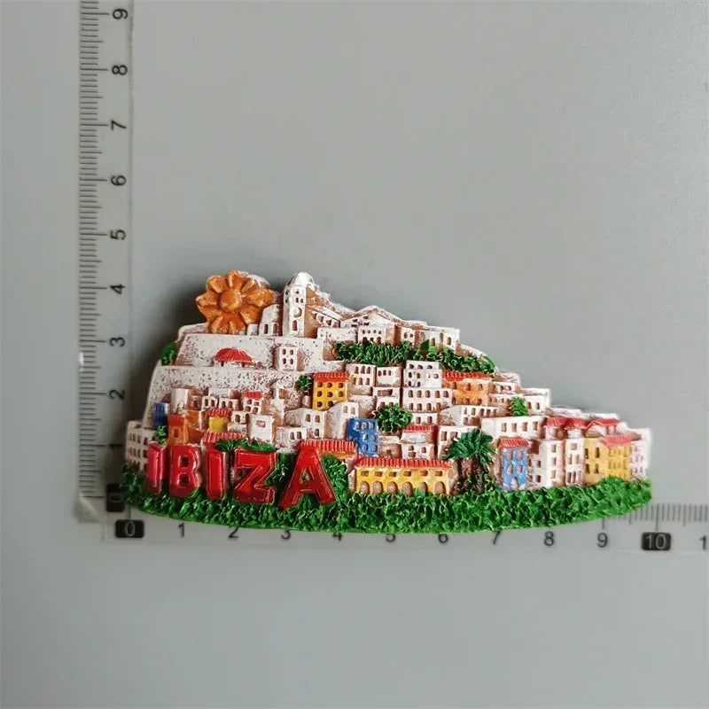 Vintage Handmade Painted Fridge Magnets Andorra Croatia Finland Italy Dresden Prague Norway Santorini France Denmark Ibiza Spain Jerusalem Austria Dublin - Grand Goldman