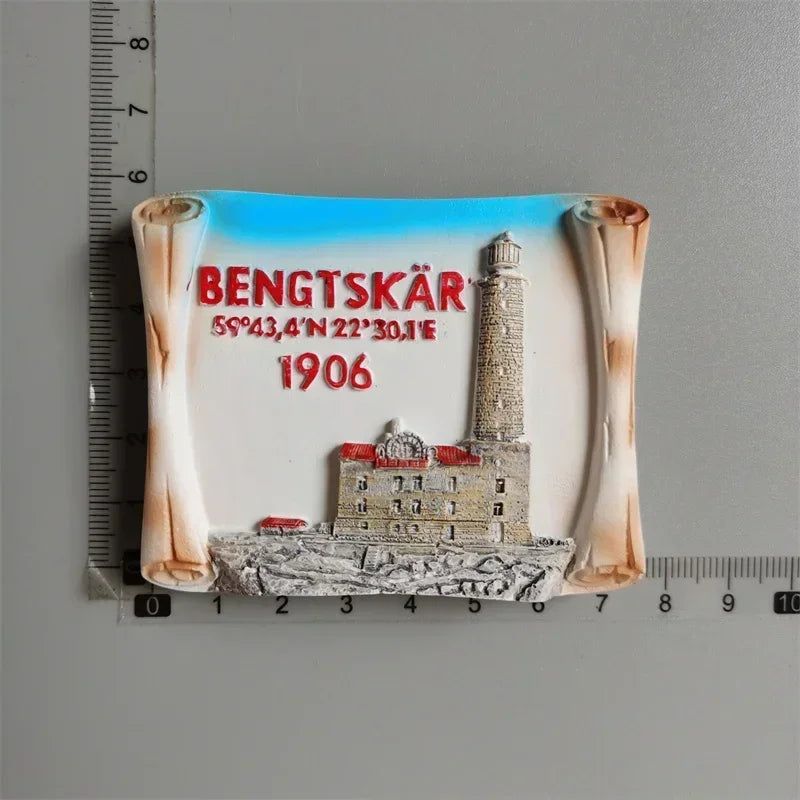 Vintage Handmade Painted Fridge Magnets Andorra Croatia Finland Italy Dresden Prague Norway Santorini France Denmark Ibiza Spain Jerusalem Austria Dublin - Grand Goldman