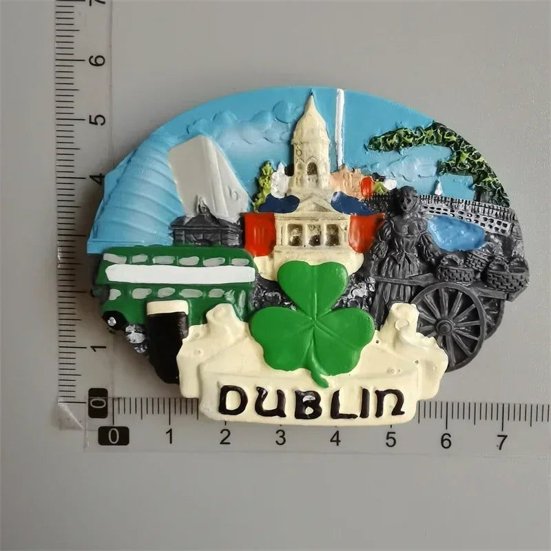 Vintage Handmade Painted Fridge Magnets Andorra Croatia Finland Italy Dresden Prague Norway Santorini France Denmark Ibiza Spain Jerusalem Austria Dublin - Grand Goldman