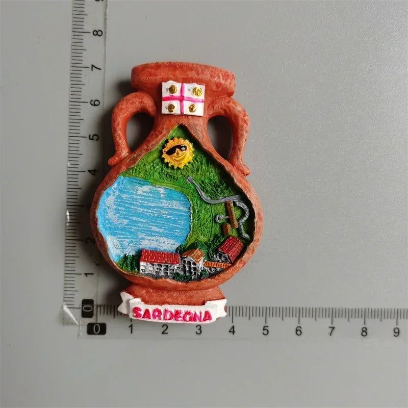 Vintage Handmade Painted Fridge Magnets Andorra Croatia Finland Italy Dresden Prague Norway Santorini France Denmark Ibiza Spain Jerusalem Austria Dublin - Grand Goldman