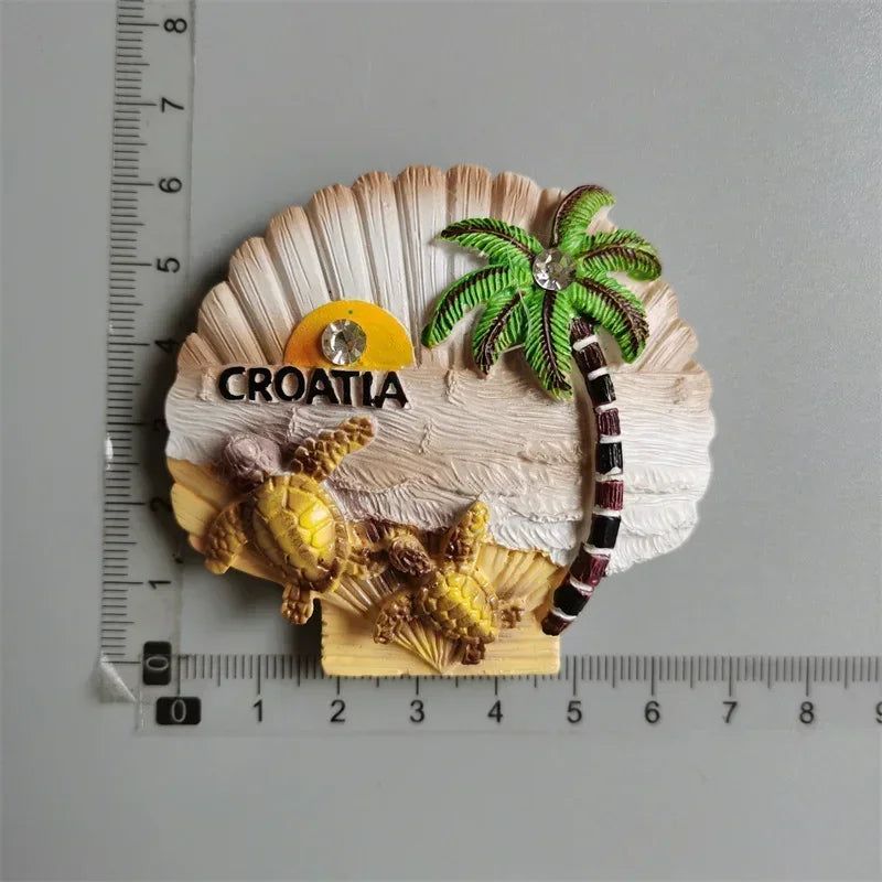 Vintage Handmade Painted Fridge Magnets Andorra Croatia Finland Italy Dresden Prague Norway Santorini France Denmark Ibiza Spain Jerusalem Austria Dublin - Grand Goldman