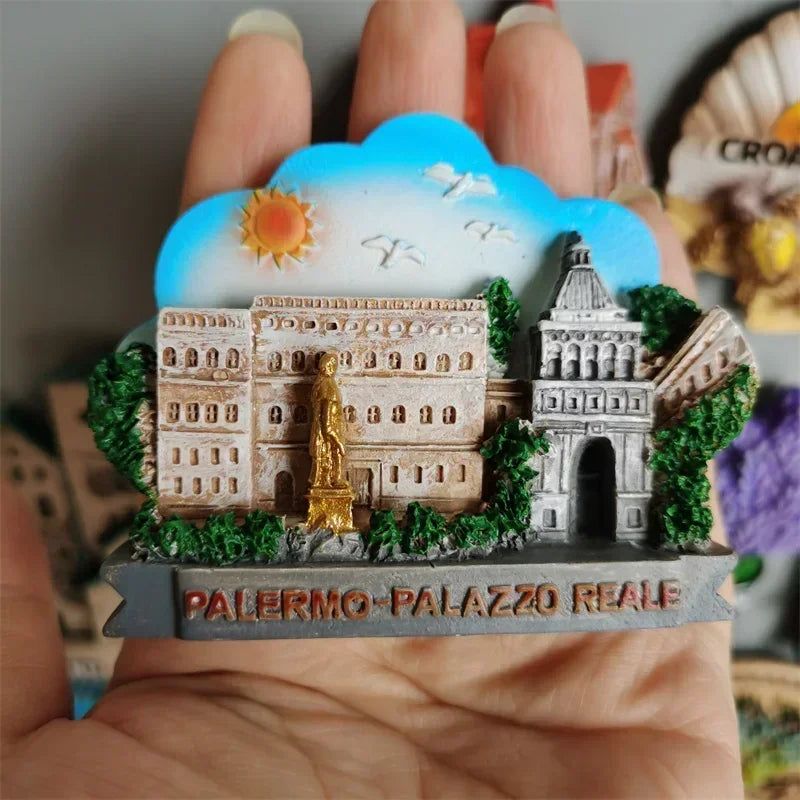 Vintage Handmade Painted Fridge Magnets Andorra Croatia Finland Italy Dresden Prague Norway Santorini France Denmark Ibiza Spain Jerusalem Austria Dublin - Grand Goldman