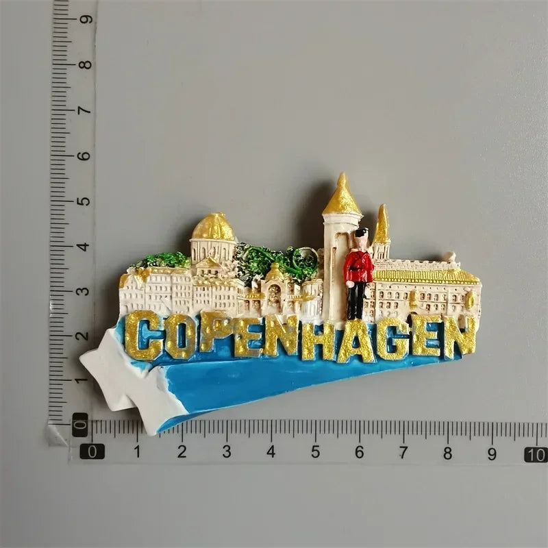 Vintage Handmade Painted Fridge Magnets Andorra Croatia Finland Italy Dresden Prague Norway Santorini France Denmark Ibiza Spain Jerusalem Austria Dublin - Grand Goldman