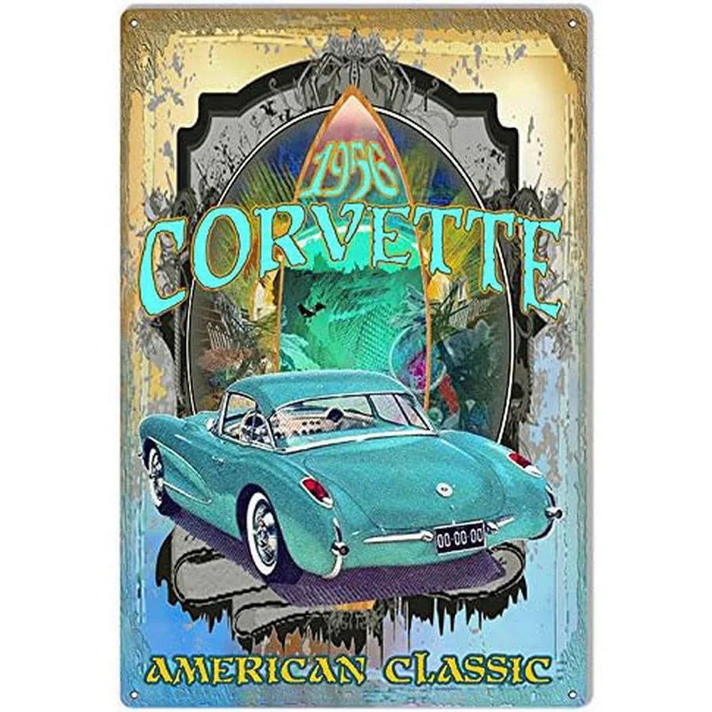 Vintage Metal Tin Signs Classic Cars Old Car Posters Plate Wall Decor for Garage Bars Man Cave Cafe Clubs Retro Posters Plaque - Grand Goldman