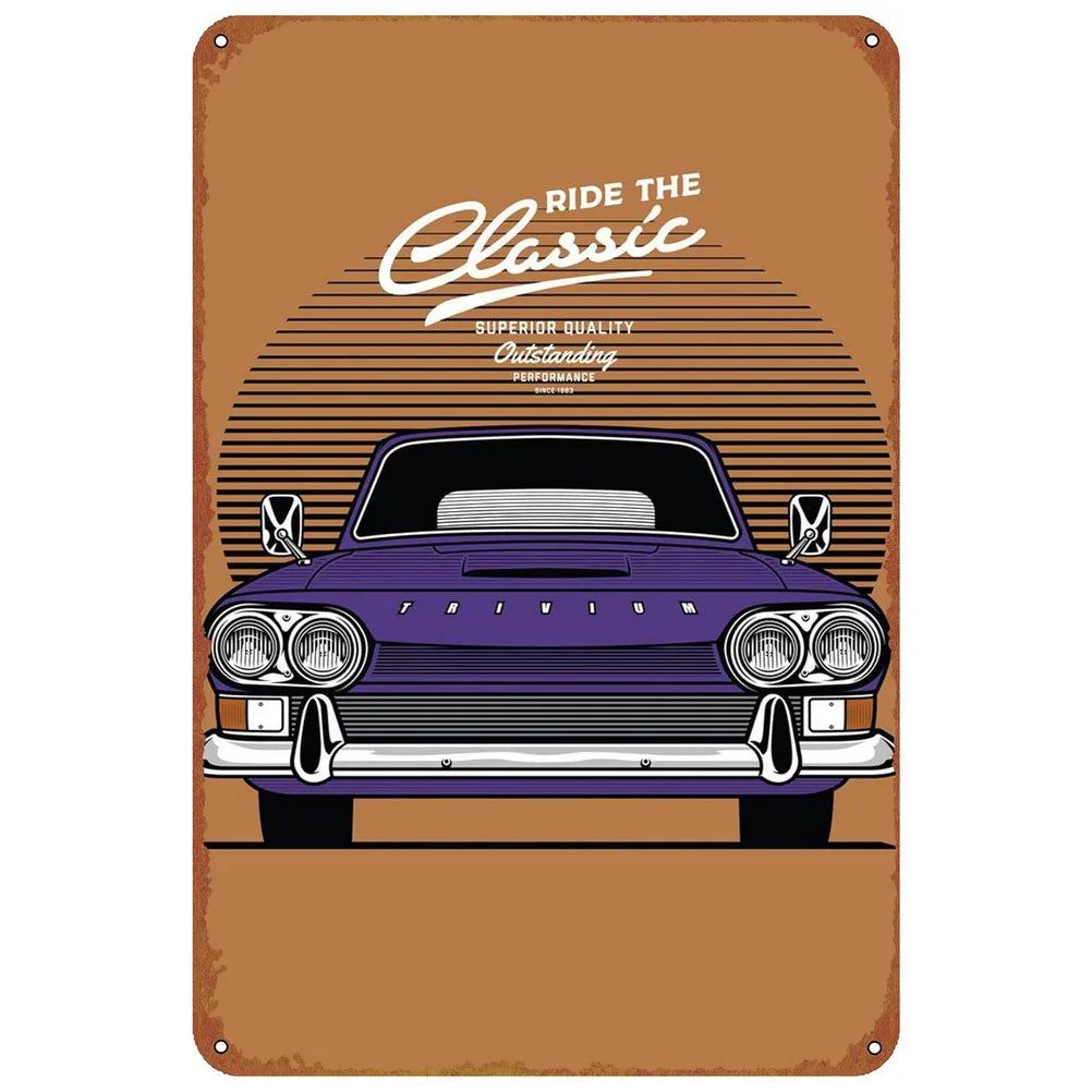 Vintage Metal Tin Signs Classic Cars Old Car Posters Plate Wall Decor for Garage Bars Man Cave Cafe Clubs Retro Posters Plaque - Grand Goldman