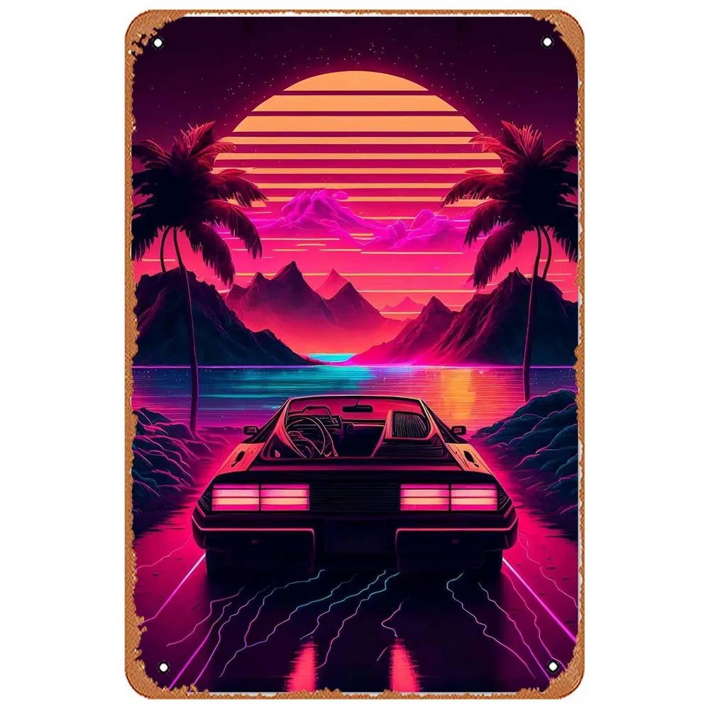 Vintage Metal Tin Signs Classic Cars Old Car Posters Plate Wall Decor for Garage Bars Man Cave Cafe Clubs Retro Posters Plaque - Grand Goldman