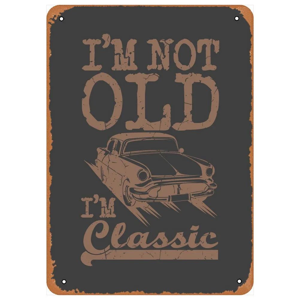 Vintage Metal Tin Signs Classic Cars Old Car Posters Plate Wall Decor for Garage Bars Man Cave Cafe Clubs Retro Posters Plaque - Grand Goldman
