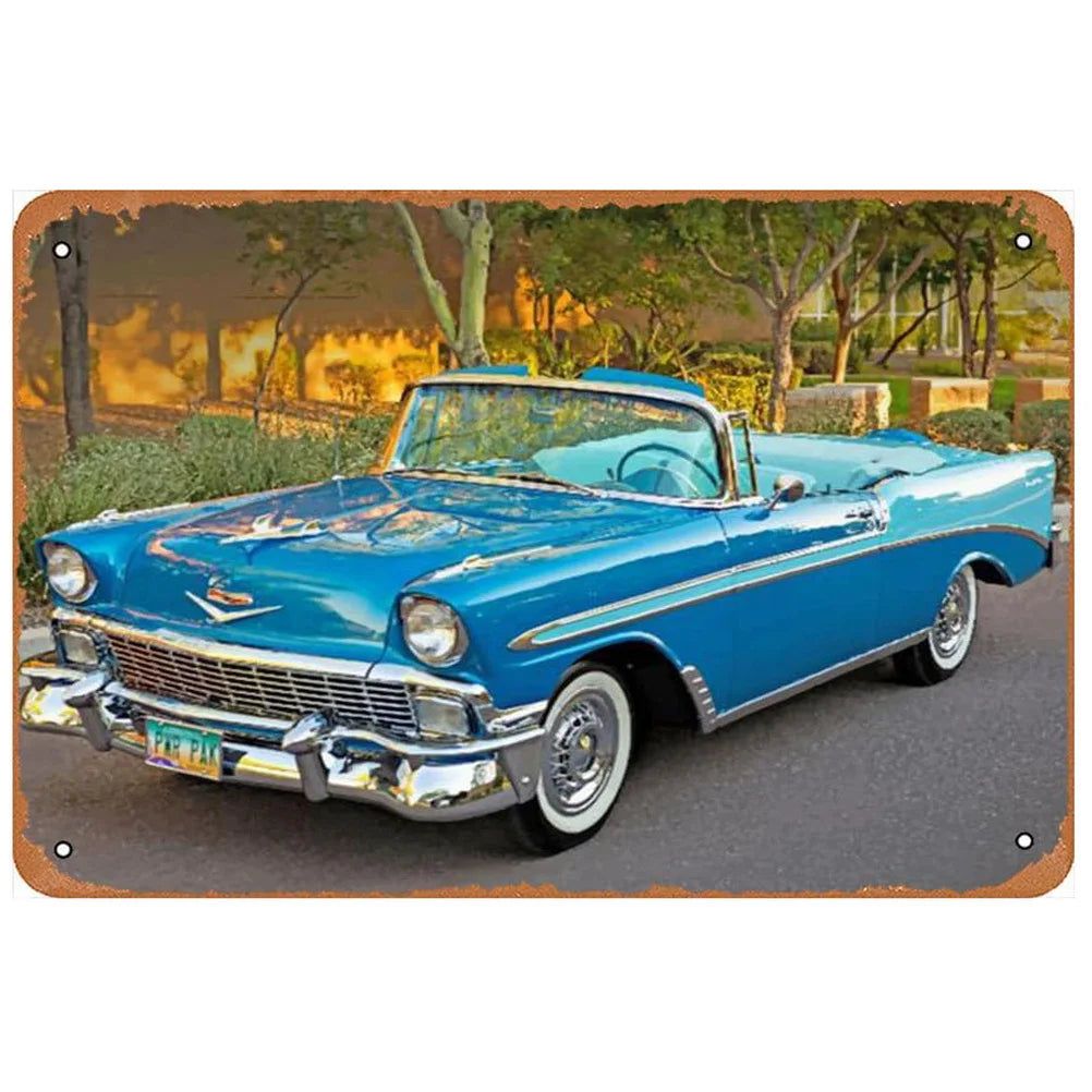 Vintage Metal Tin Signs Classic Cars Old Car Posters Plate Wall Decor for Garage Bars Man Cave Cafe Clubs Retro Posters Plaque - Grand Goldman