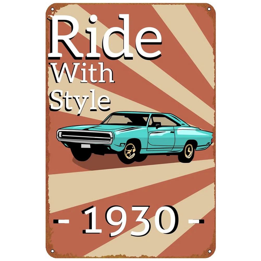 Vintage Metal Tin Signs Classic Cars Old Car Posters Plate Wall Decor for Garage Bars Man Cave Cafe Clubs Retro Posters Plaque - Grand Goldman