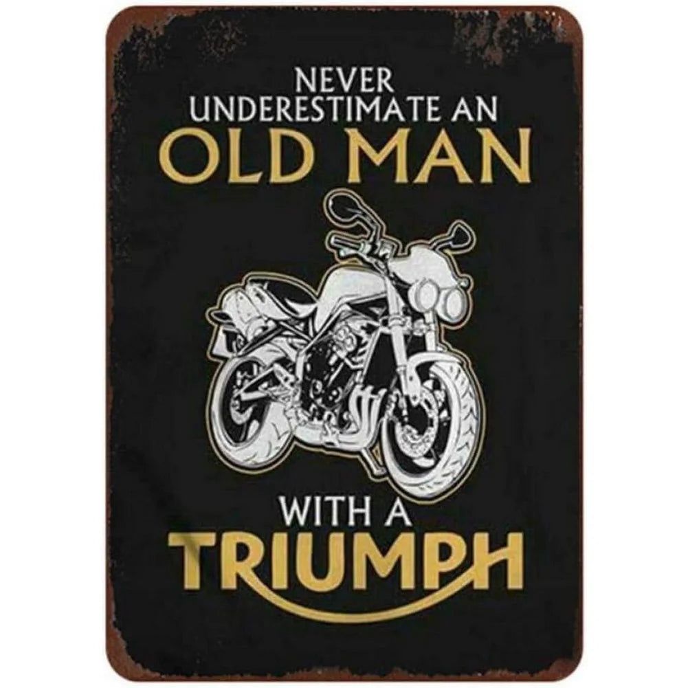 Vintage Metal Tin Signs Only Cool Grandpas Ride Motorcycle Wall Decor for Home Bars Garage Cafe Clubs Pubs Retro Posters Plaque - Grand Goldman