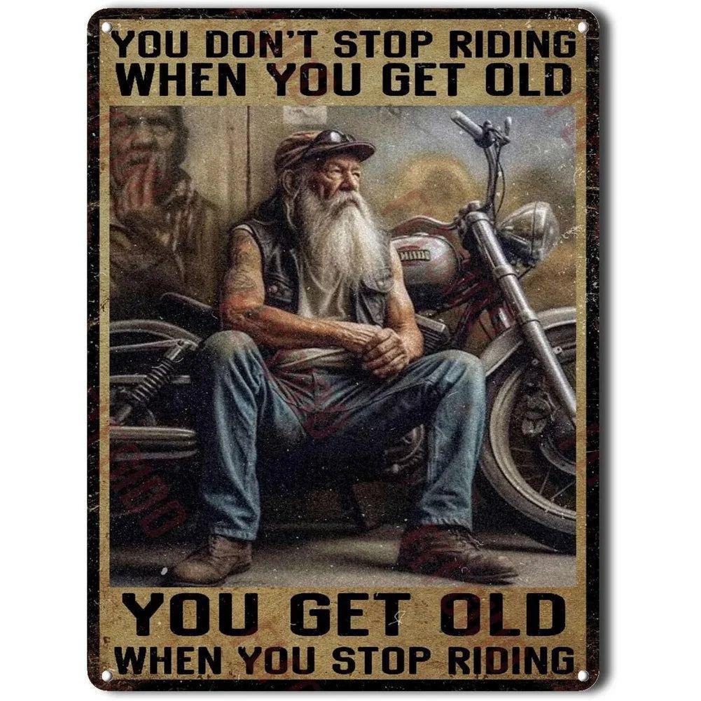 Vintage Metal Tin Signs Only Cool Grandpas Ride Motorcycle Wall Decor for Home Bars Garage Cafe Clubs Pubs Retro Posters Plaque - Grand Goldman