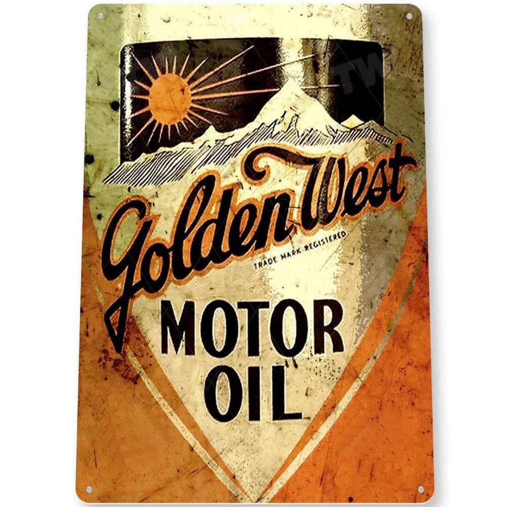 Vintage Mobil 1 Racing Motor Oil Rocket Oilzum Oil Gas Metal Tin Signs Wall Decor for Bars Garage Gas Oil Station Cafe Clubs Pub - Grand Goldman
