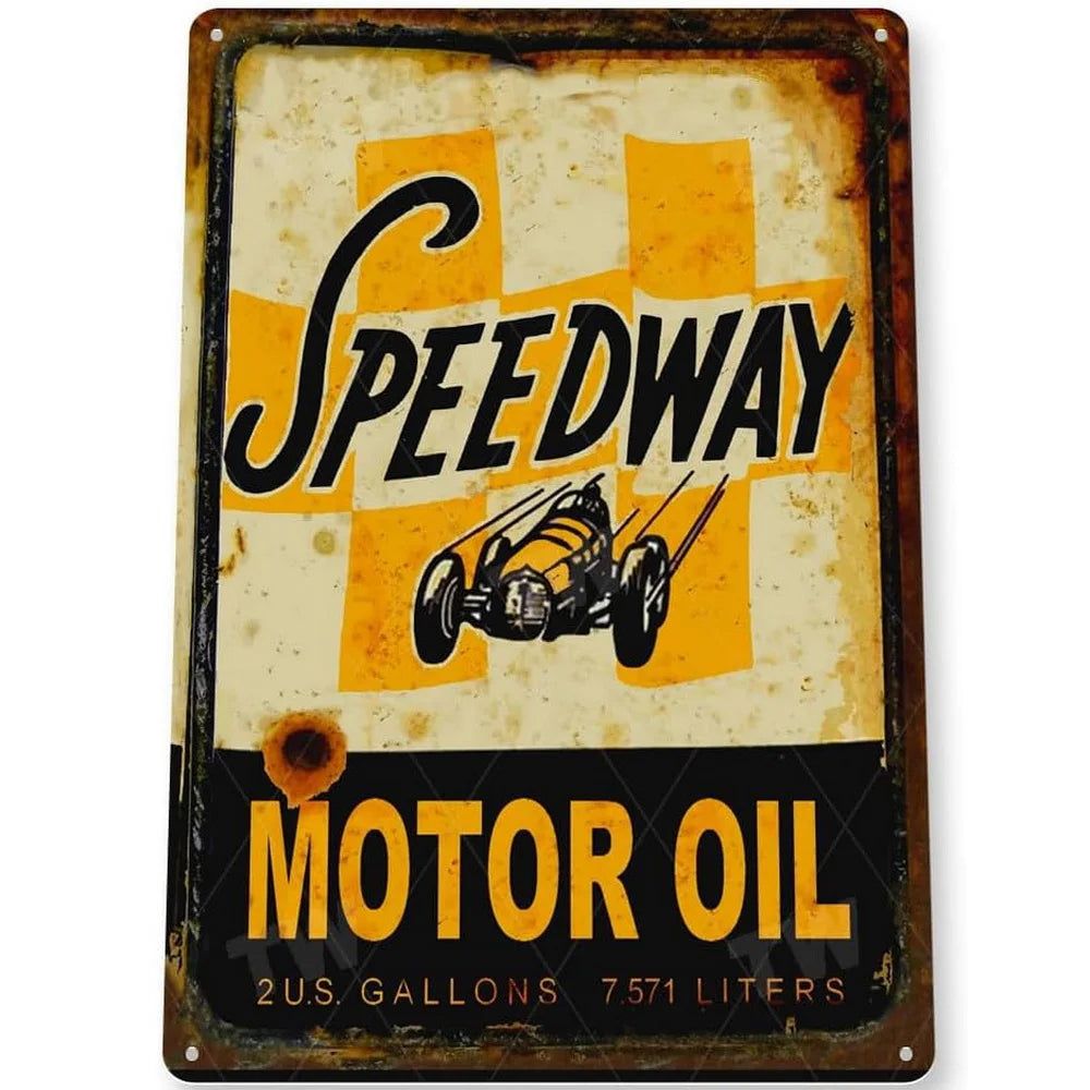 Vintage Mobil 1 Racing Motor Oil Rocket Oilzum Oil Gas Metal Tin Signs Wall Decor for Bars Garage Gas Oil Station Cafe Clubs Pub - Grand Goldman