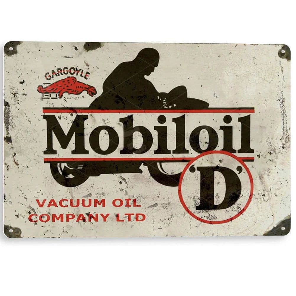Vintage Mobil 1 Racing Motor Oil Rocket Oilzum Oil Gas Metal Tin Signs Wall Decor for Bars Garage Gas Oil Station Cafe Clubs Pub - Grand Goldman