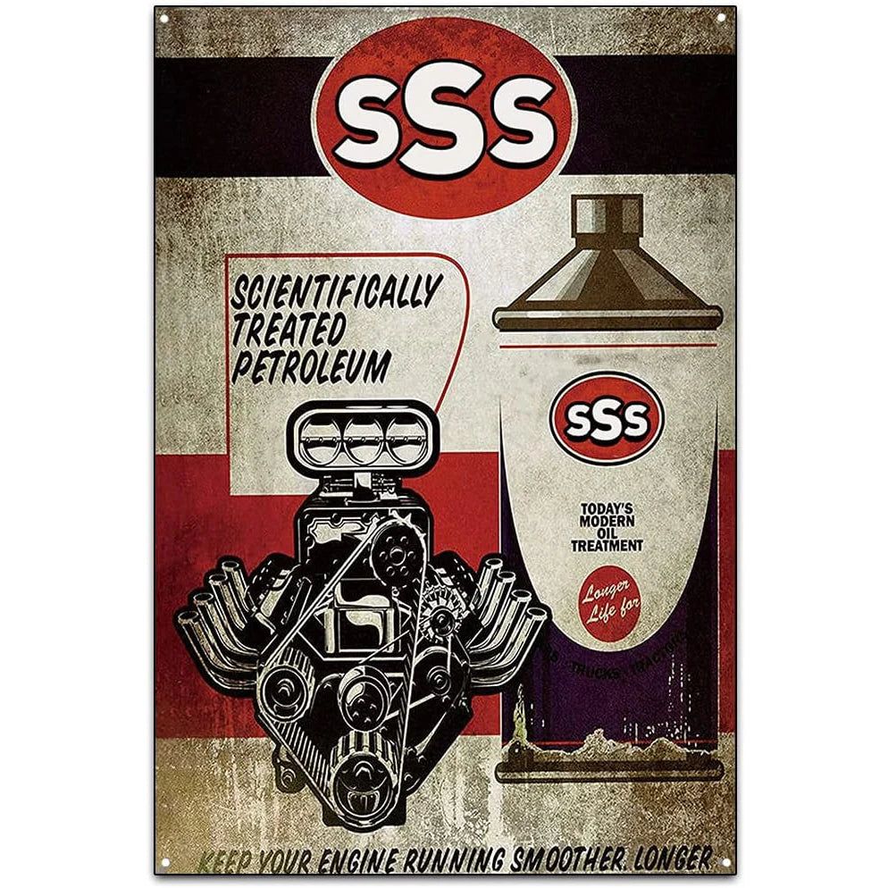 Vintage Mobil 1 Racing Motor Oil Rocket Oilzum Oil Gas Metal Tin Signs Wall Decor for Bars Garage Gas Oil Station Cafe Clubs Pub - Grand Goldman