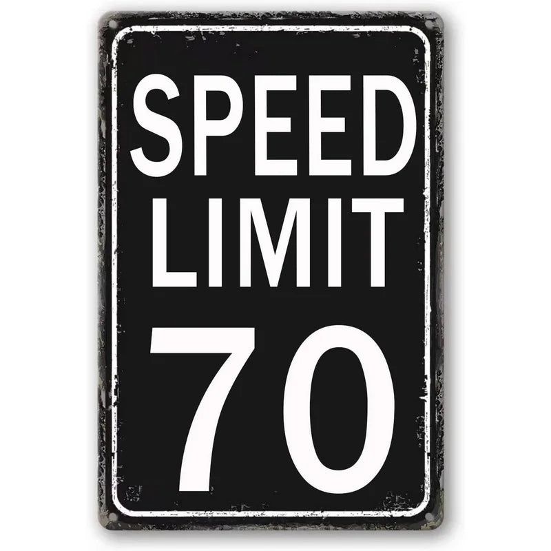 Vintage No Speed Limited Metal Tin Signs Posters Plate Wall Decor for Home Bars Garage Cafe Clubs Pubs Retro Posters Plaque - Grand Goldman