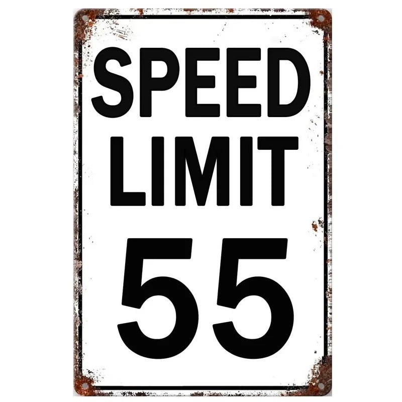Vintage No Speed Limited Metal Tin Signs Posters Plate Wall Decor for Home Bars Garage Cafe Clubs Pubs Retro Posters Plaque - Grand Goldman