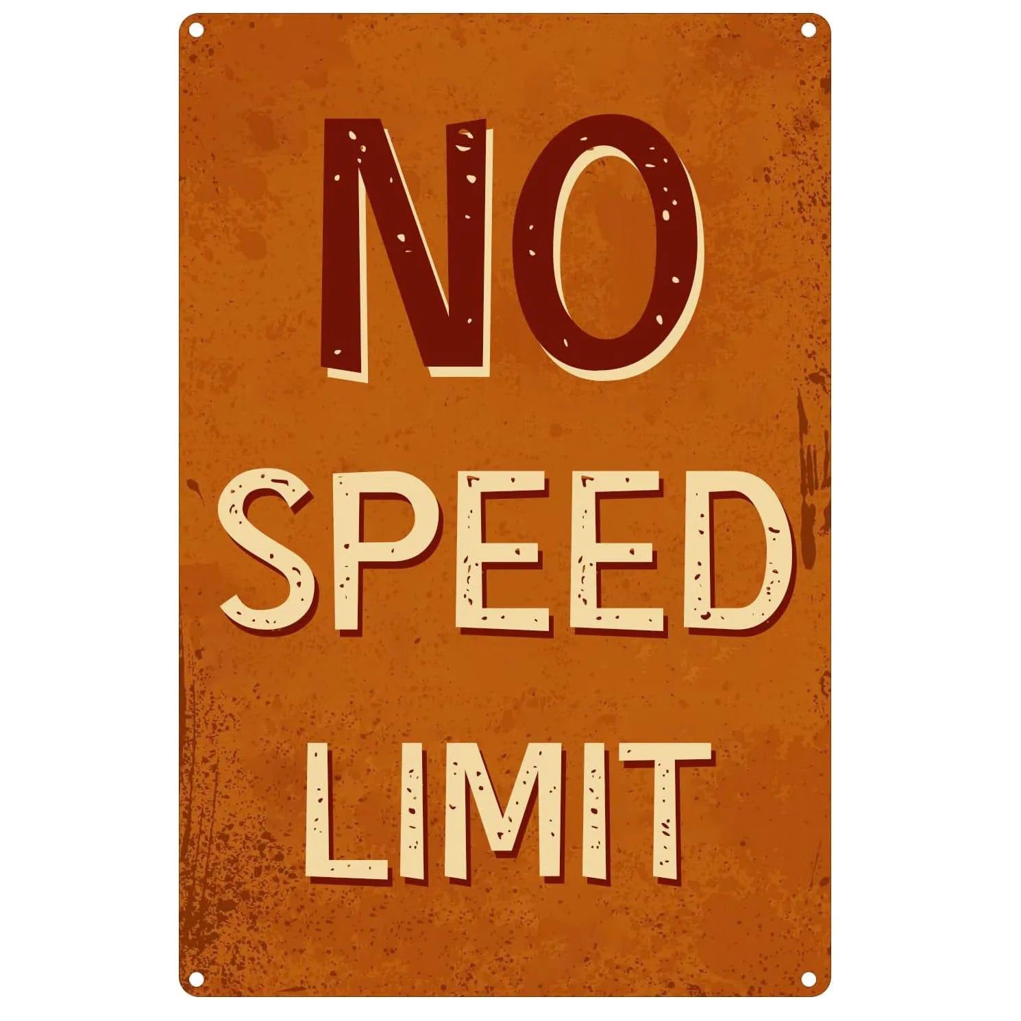 Vintage No Speed Limited Metal Tin Signs Posters Plate Wall Decor for Home Bars Garage Cafe Clubs Pubs Retro Posters Plaque - Grand Goldman