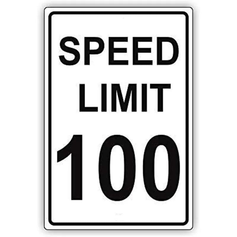 Vintage No Speed Limited Metal Tin Signs Posters Plate Wall Decor for Home Bars Garage Cafe Clubs Pubs Retro Posters Plaque - Grand Goldman