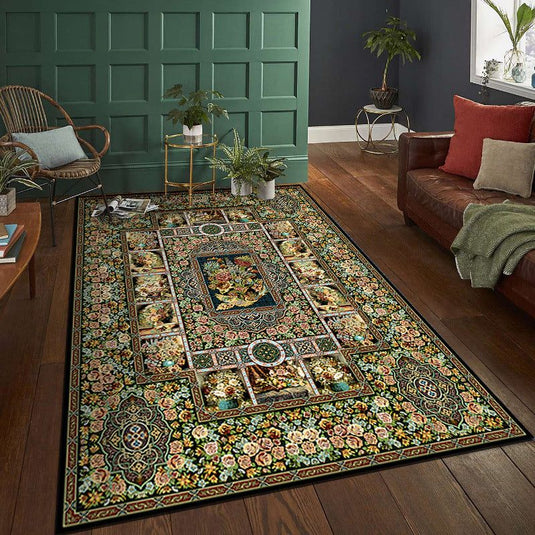 Vintage Persian Bohemian Living Room Rug Floor Mat - Grand Goldman