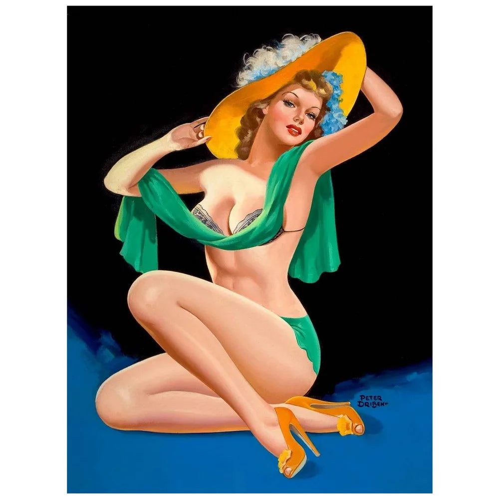 Vintage Pinup Girls Metal Tin Signs Plaque Metal Plate Retro Wall Art Posters for Man Cave Cafe Bar Pub Iron Painting Decoration - Grand Goldman