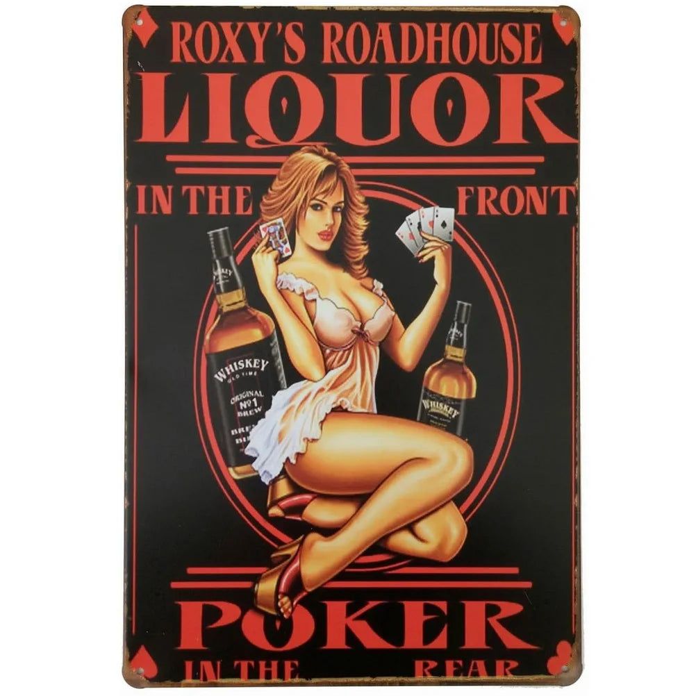 Vintage Pinup Girls Metal Tin Signs Plaque Metal Plate Retro Wall Art Posters for Man Cave Cafe Bar Pub Iron Painting Decoration - Grand Goldman