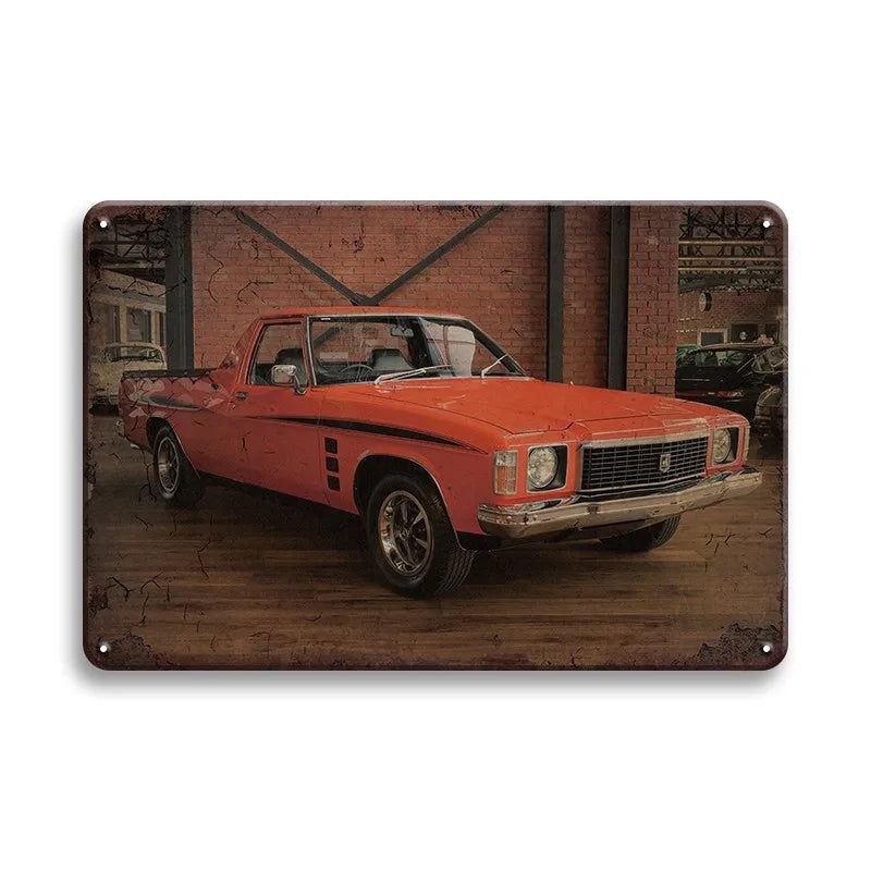 Vintage Vehicle Metal Tin Sign Plaque Retro Tin Painting Racing Car Posters Wall Art Stickers Home Bar Garage Decorative Plates - Grand Goldman