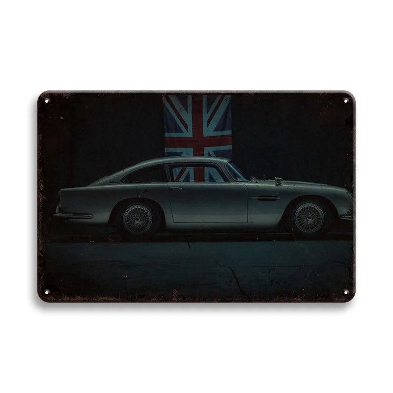 Vintage Vehicle Metal Tin Sign Plaque Retro Tin Painting Racing Car Posters Wall Art Stickers Home Bar Garage Decorative Plates - Grand Goldman