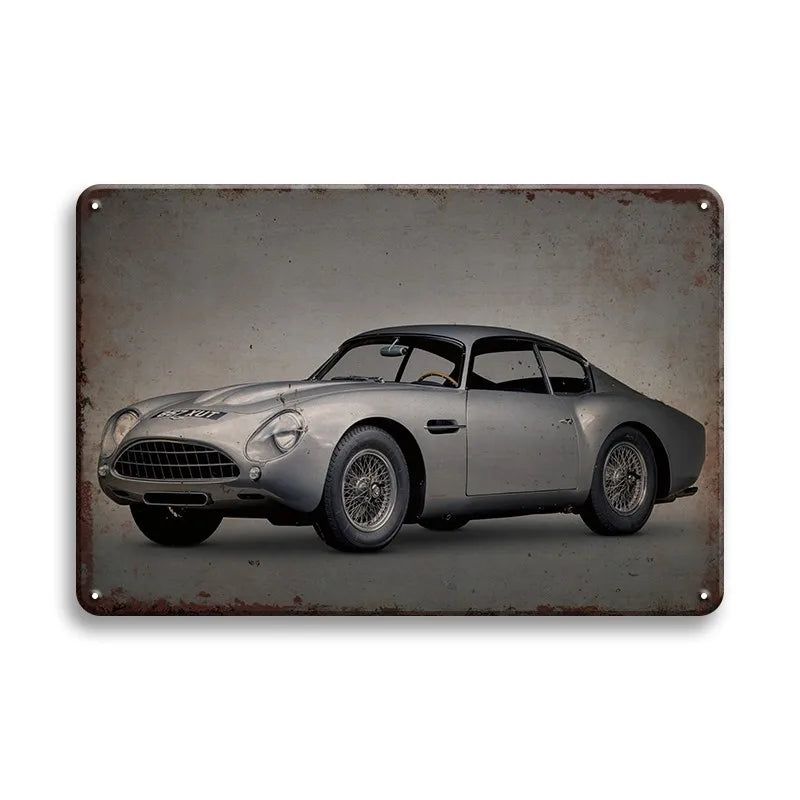 Vintage Vehicle Metal Tin Sign Plaque Retro Tin Painting Racing Car Posters Wall Art Stickers Home Bar Garage Decorative Plates - Grand Goldman