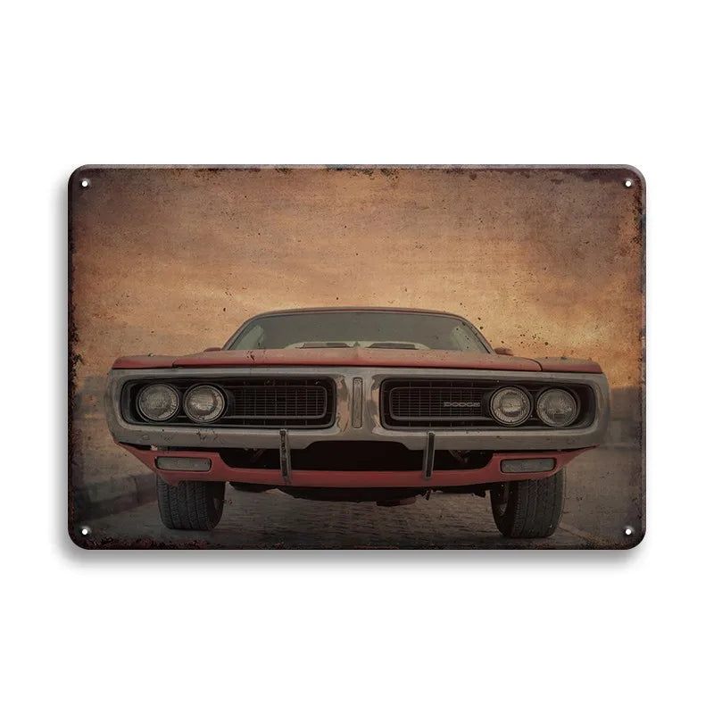 Vintage Vehicle Metal Tin Sign Plaque Retro Tin Painting Racing Car Posters Wall Art Stickers Home Bar Garage Decorative Plates - Grand Goldman