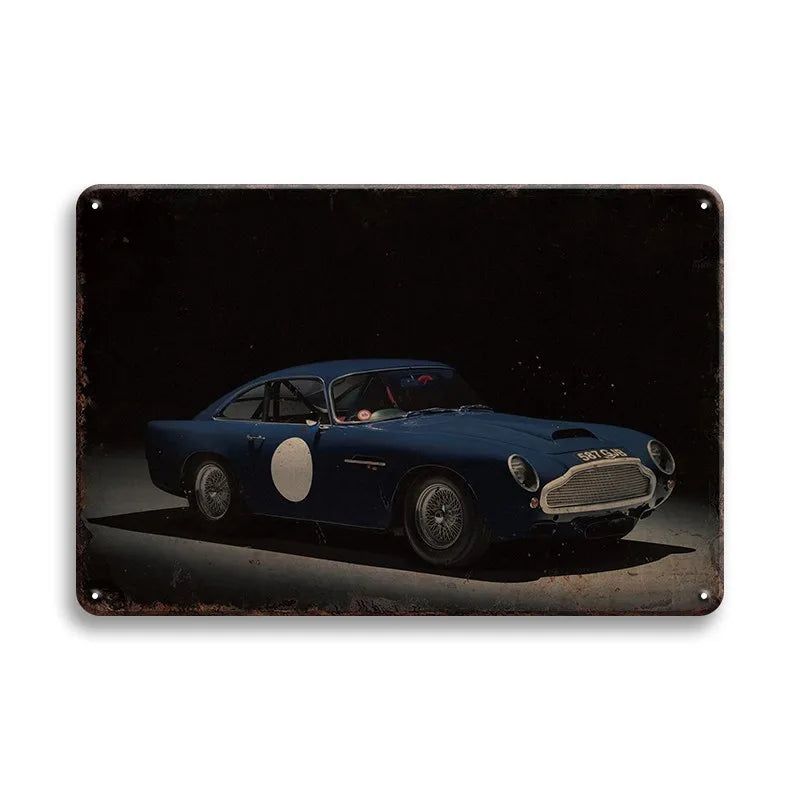 Vintage Vehicle Metal Tin Sign Plaque Retro Tin Painting Racing Car Posters Wall Art Stickers Home Bar Garage Decorative Plates - Grand Goldman