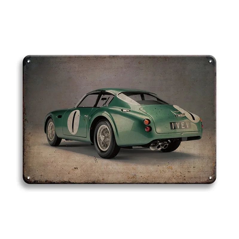 Vintage Vehicle Metal Tin Sign Plaque Retro Tin Painting Racing Car Posters Wall Art Stickers Home Bar Garage Decorative Plates - Grand Goldman