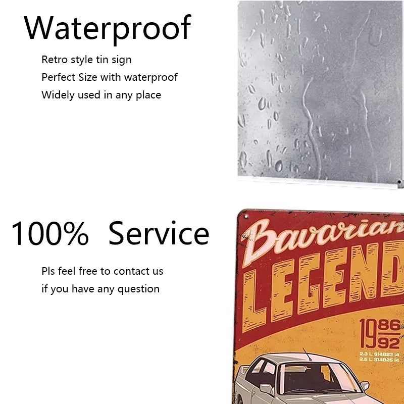 Vintage Vehicle Metal Tin Sign Plaque Retro Tin Painting Racing Car Posters Wall Art Stickers Home Bar Garage Decorative Plates - Grand Goldman