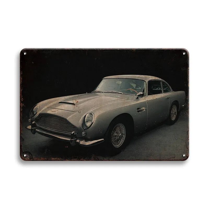 Vintage Vehicle Metal Tin Sign Plaque Retro Tin Painting Racing Car Posters Wall Art Stickers Home Bar Garage Decorative Plates - Grand Goldman