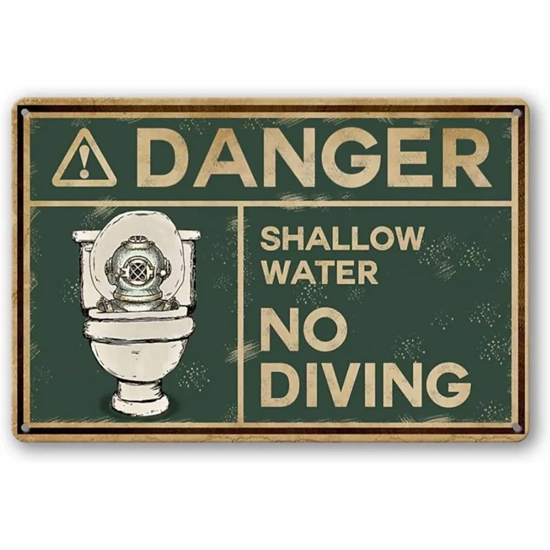 Vintage Warning Metal Tin Signs Danger Do Not Enter Wall Decor for Garage Garden Restaurant Bars Cafe Clubs Retro Posters Plaque - Grand Goldman