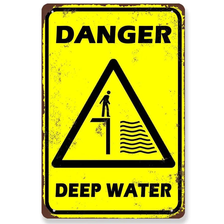 Vintage Warning Metal Tin Signs Danger Do Not Enter Wall Decor for Garage Garden Restaurant Bars Cafe Clubs Retro Posters Plaque - Grand Goldman