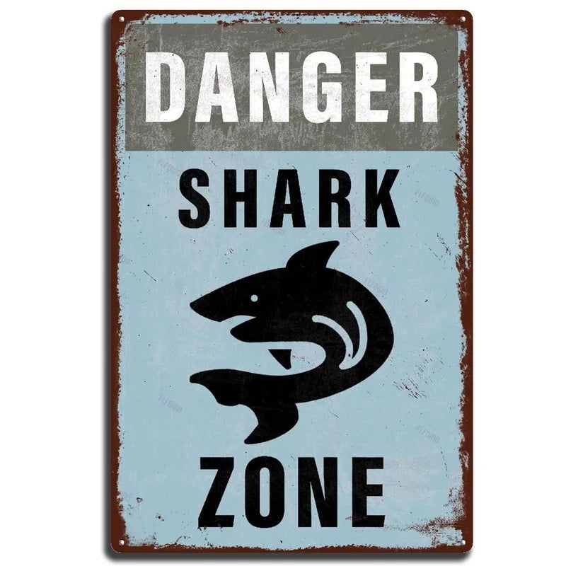 Vintage Warning Metal Tin Signs Danger Do Not Enter Wall Decor for Garage Garden Restaurant Bars Cafe Clubs Retro Posters Plaque - Grand Goldman