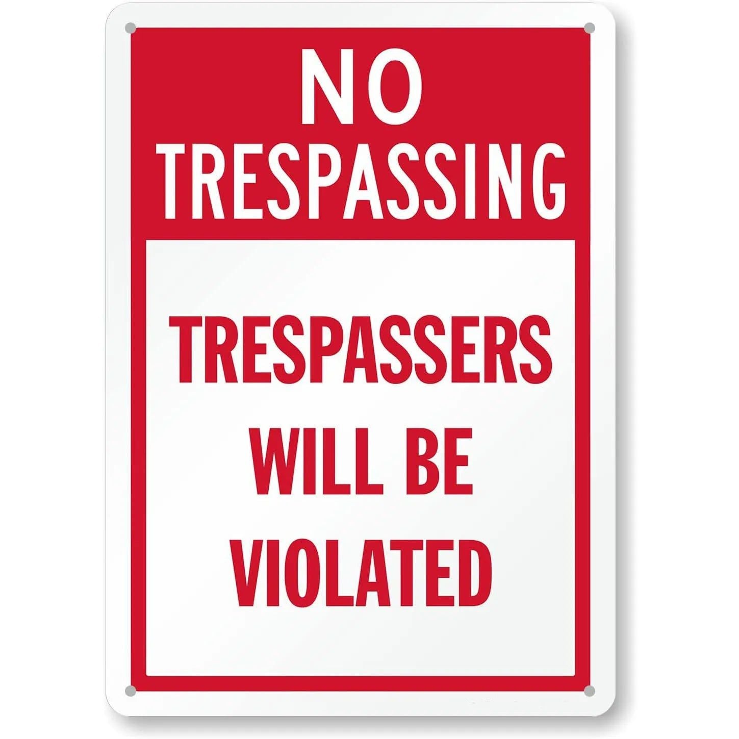 Vintage Warning Metal Tin Signs No Trespassing Posters Plate Wall Decor for Home Bars Garage Cafe Clubs Retro Poster Plaque - Grand Goldman