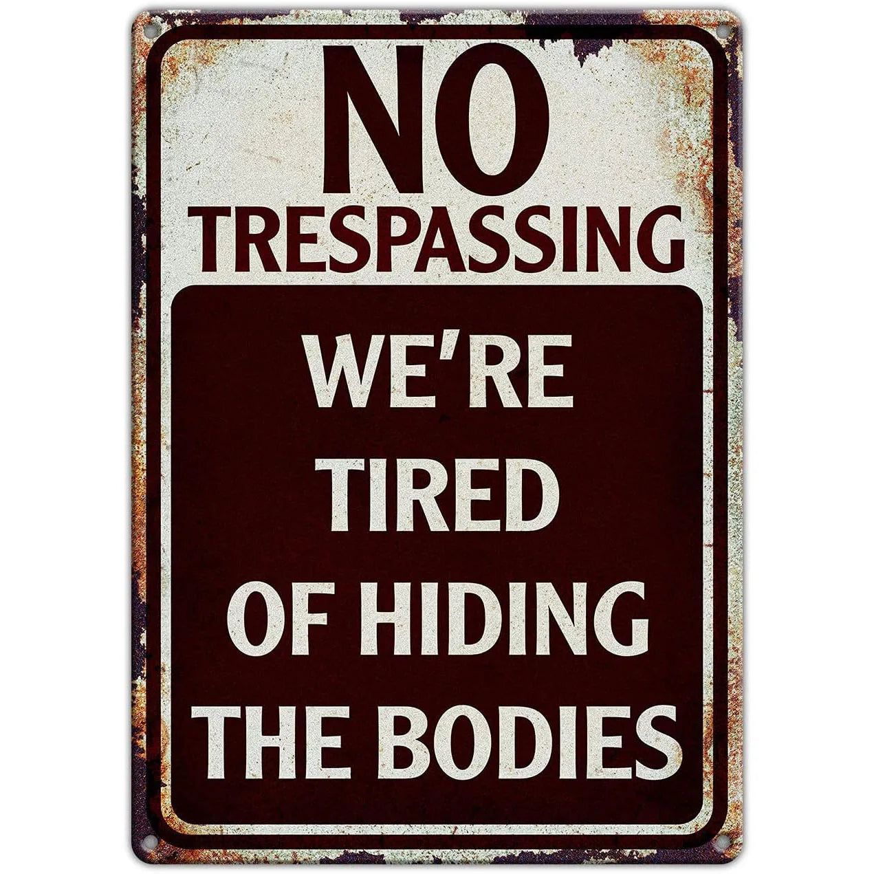 Vintage Warning Metal Tin Signs No Trespassing Posters Plate Wall Decor for Home Bars Garage Cafe Clubs Retro Poster Plaque - Grand Goldman